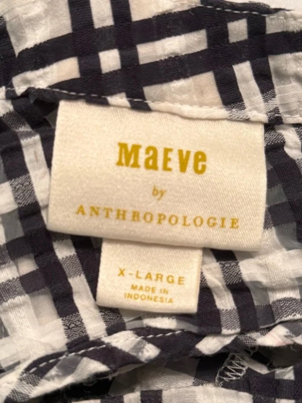 Anthropologie Maeve Tie Back Shell Top in Black and White - Picture 4 of 4